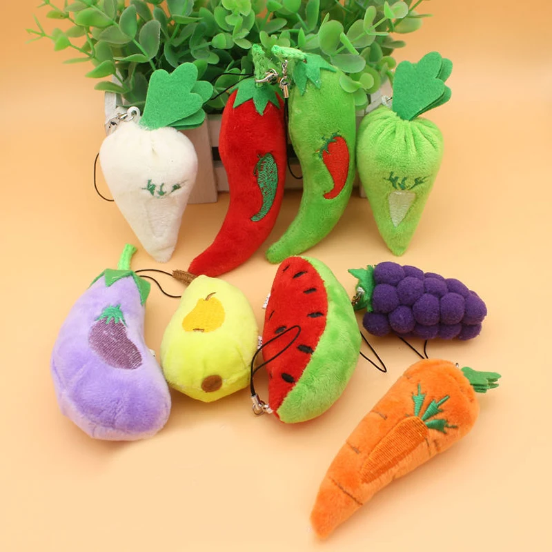 10 см Плюшевые игрушки фрукты и овощи маленький кулон подарок Рождественский для