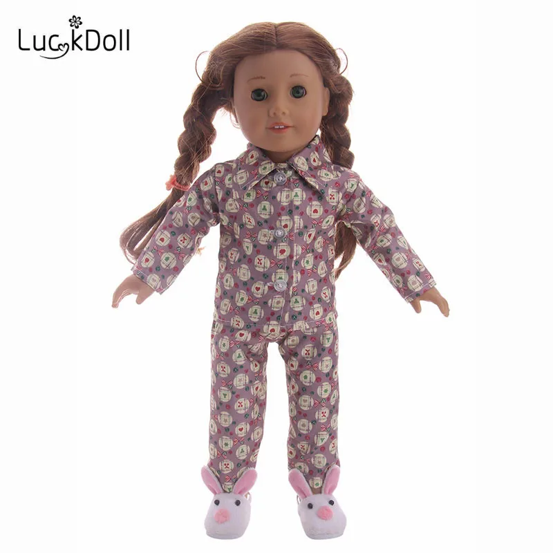 LUCKDOLL красочные пижамы подходят 18 дюймов Американский 43 см BabyDoll одежда аксессуары