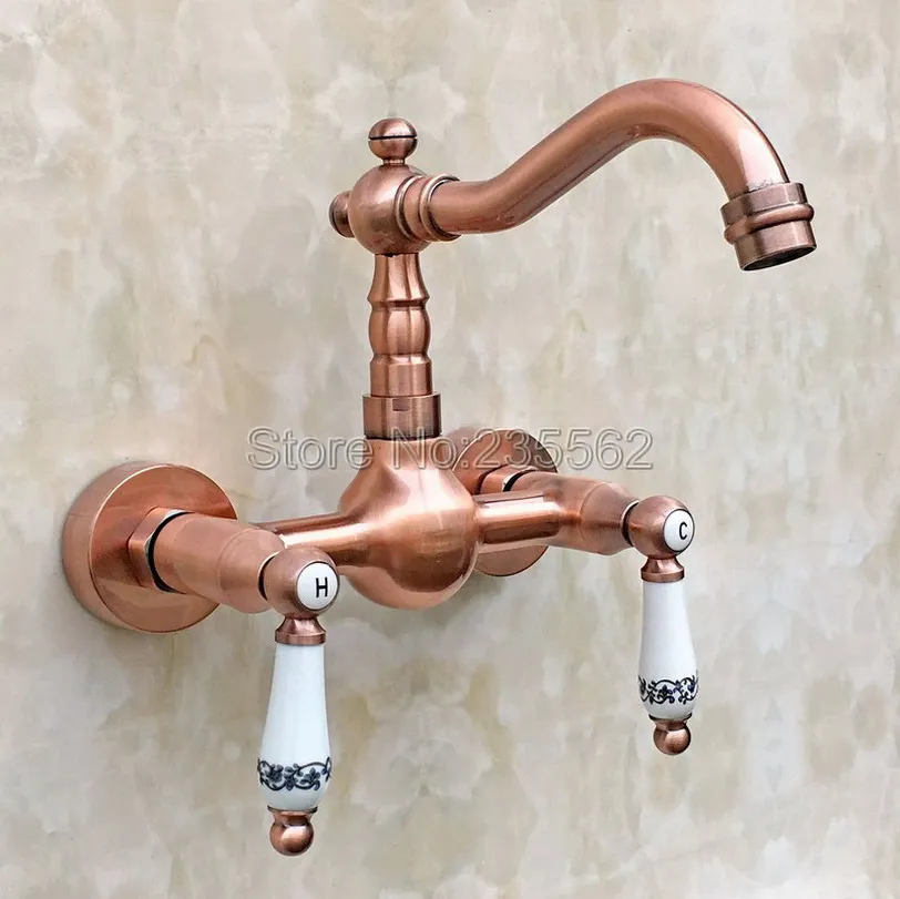 Кухонный смеситель с поворотным носиком красная Медная Отделка 360 дюйма