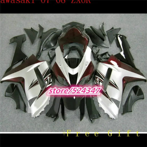 Обтекатели пригодный для Kawasaki Zx6r ZX-6R ниндзя 636 2007 2008 из АБС-пластика мотоцикла