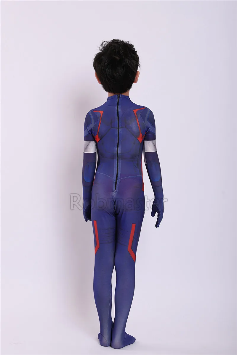 Newest Children Avengers Endgame Captain America Cosplay Costume for Boys Superhero Zentai Bodysuit Suit Jumpsuits Full Set