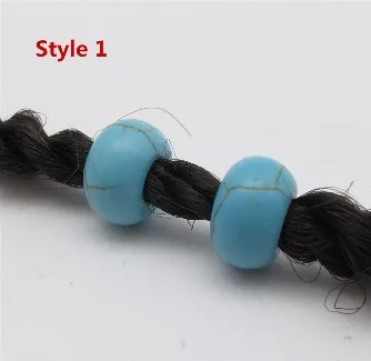 2pcs Style 1 2 шт./упак. из натурального камня разных 11 видов стилей, подвязанные лентой, с объемной волной, дредлоки, для увеличения объема, бусины кольца трубки для ювелирных изделий, дредлоки, для увеличения объема, аксессуары - Цвет: 2pcs Style 1