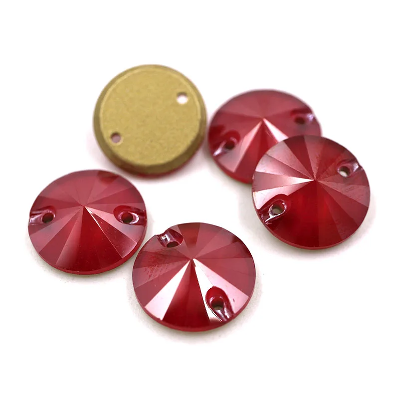 Стеклянная пришивка с плоской задней пряжкой двойные стразы круглой формы