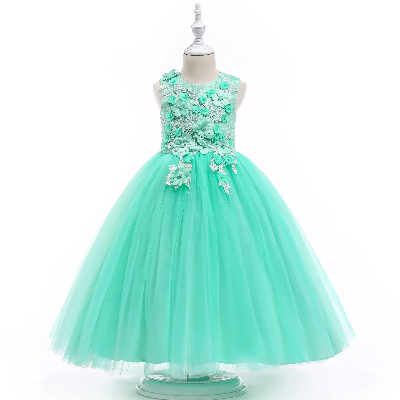 2019 Spring Girl Birthday Party Dresses Piano Dress For Wedding Clothes Flower Toddler Lace Evening Gowns Kids | Детская одежда и
