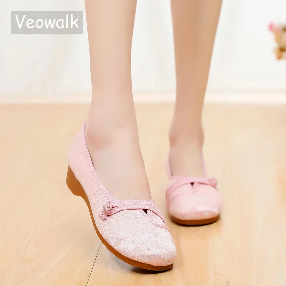 

Veowalk Jacquard Cotton Women Slip-on Ballet Flats Minimalist Style Ladies Casual Ballerinas Shoes Soft Canvas Vegan Shoes