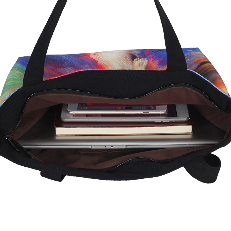 Veevanv Девушка Школа BookBag красивые цветы Для женщин сумка-шоппер 3D печатных холст