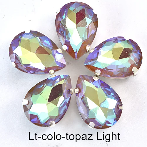 lt colo Topaz Light 13x18 мм 20 шт. Teardrop свет Красочные стекло пришить стразы с коготь падение кристалл для нашивки коготь стразы для одежды B3772 - Цвет: lt colo Topaz Light