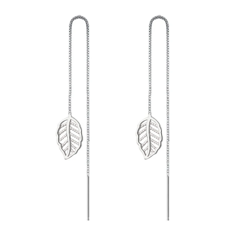 

Simple Classic Elegant Feather Tassel Long Chain Dangle Drop Earrings For Women Ladies Hipster Leaf Jewelry