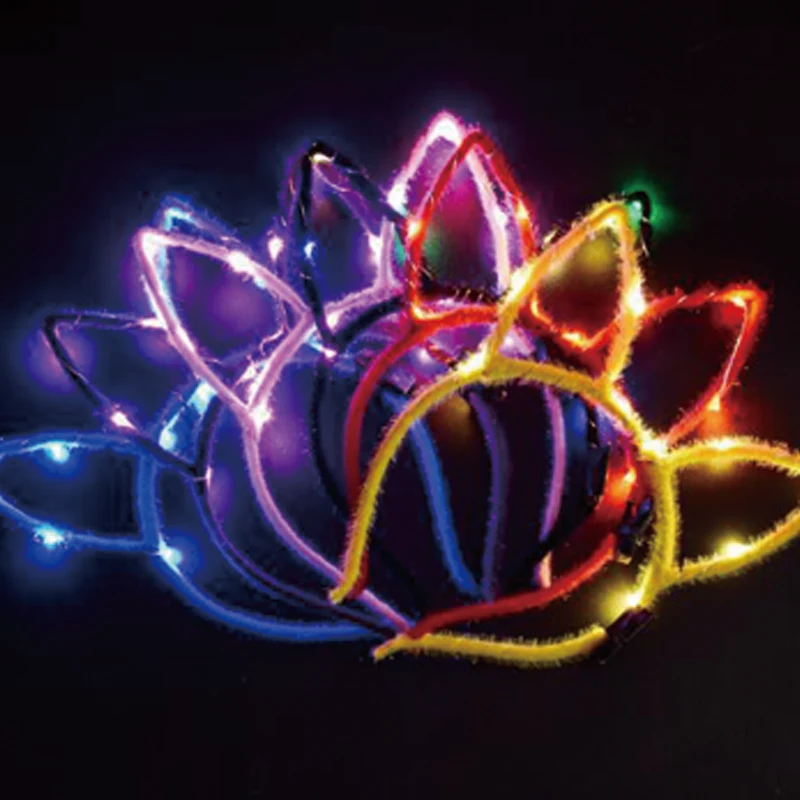 Glow Headband LED Light Luminous Rabbit Ears wedding decoration bachelorette party birthday decorations kids | Дом и сад