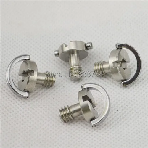 

10pcs 1/4 "*5mm 304 stainless steel folding D Ring slotted hex flat head camera screw for camera tripod quick release plate