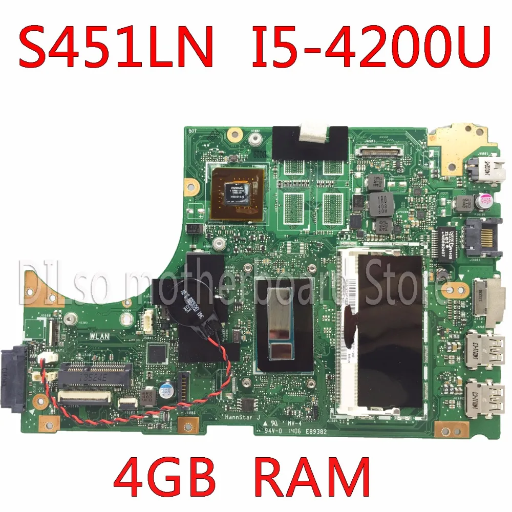 KEFU S451LN материнская плата для ASUS S451 S451L V451 V451L S451LB ноутбука I5-4200U 4 Гб RAM новая