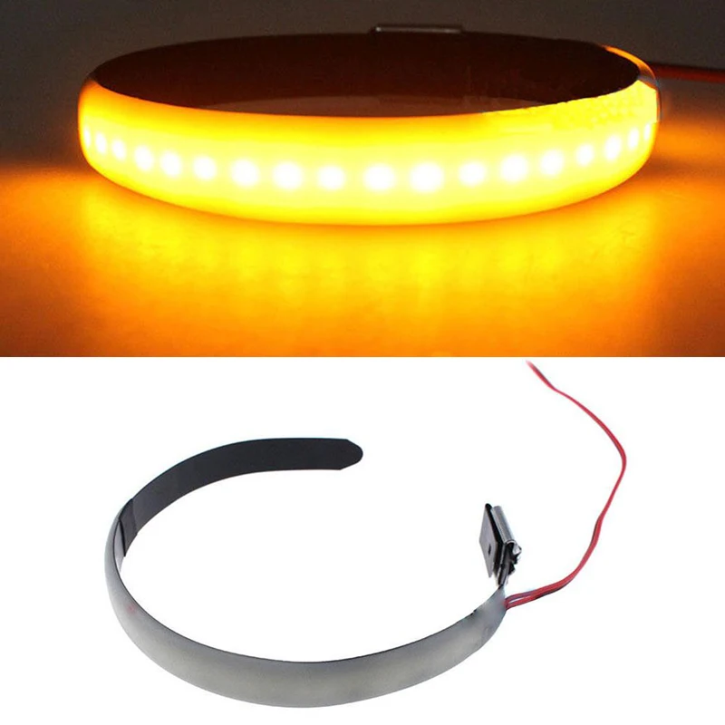 

2PCS Motorcycle Fork Turn Signals Light Amber LED Strips For Clean Custom Look