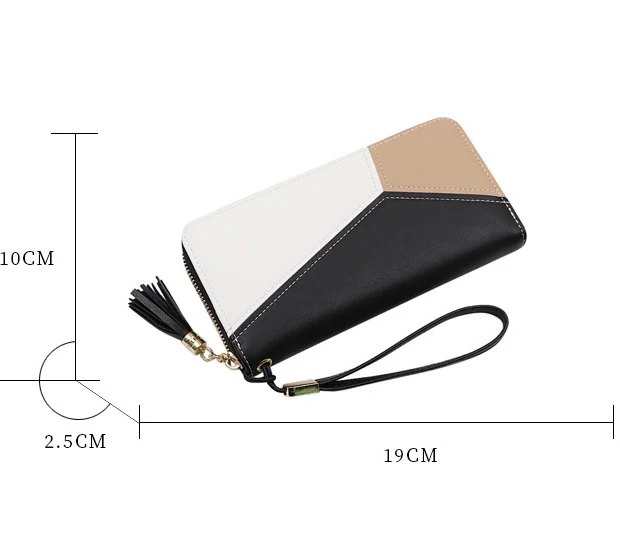 

2019 New Leather Women Wallet Tassel Long Wallets Fashion Wallet Female Girls Phone Pocket Card Holder Clutch Coin Purse YZC158