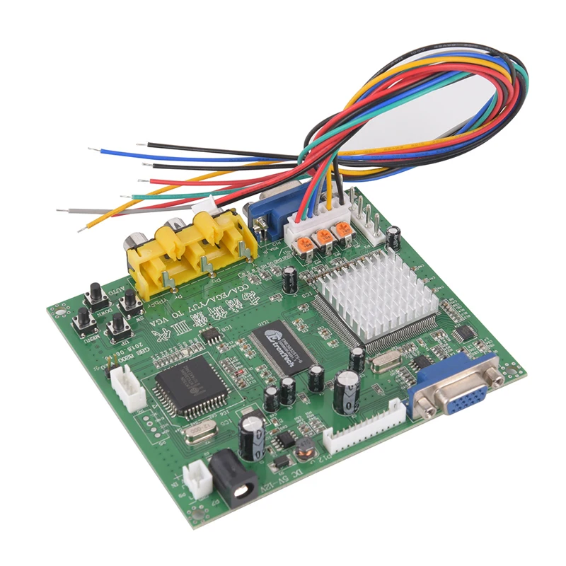 Плата видеопреобразователя HD9800/GBS8200 для аркадных игр RGB/CGA/EGA/YUV в VGA HD зеленая плата