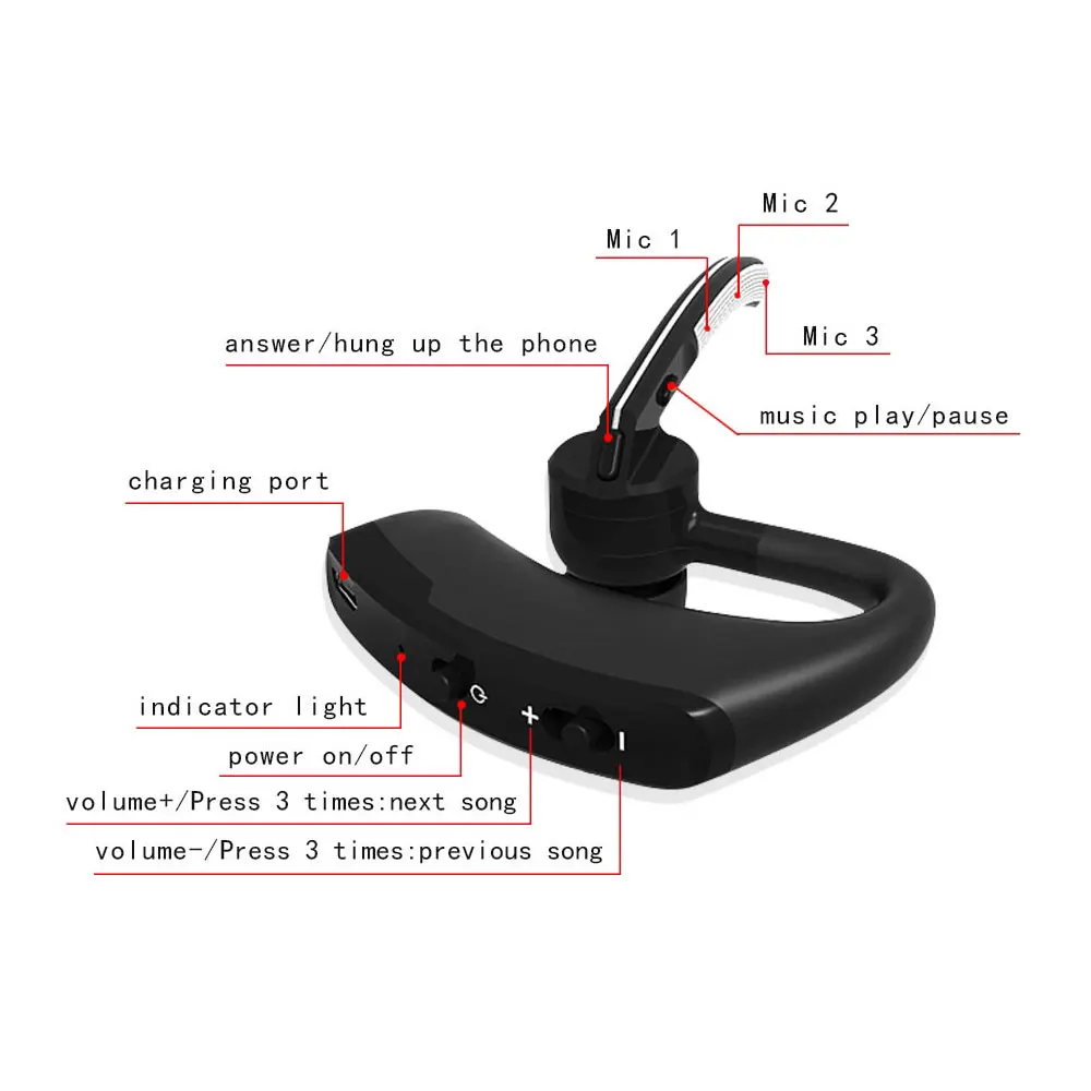 Деловая Bluetooth гарнитура с шумоподавлением голосовое управление беспроводные