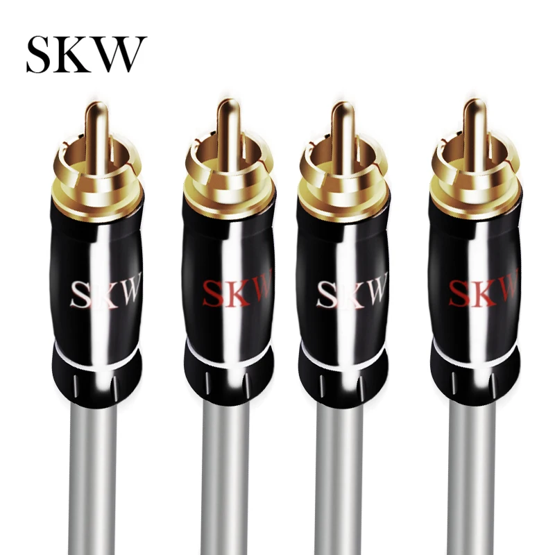 

SKW Audio Cable 2RCA to 2 RCA Male to Male Plug with 24K Gold-plated 1M 1.5M 2M 3M 5M 8M 10M 15M for Home Theater Amplifier TV