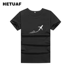 Женская футболка с принтом в виде самолета HETUAF, уличная хлопковая Футболка в стиле Харадзюку, черная или белая футболка Ulzzang, 2018