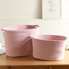pink 40X23X22 Корзины для хранения в скандинавском стиле с хлопковой веревкой, тканая корзина для белья и грязной одежды ручной работы, большая детская игрушка, органайзер для мелочей - Цвет: pink 40X23X22