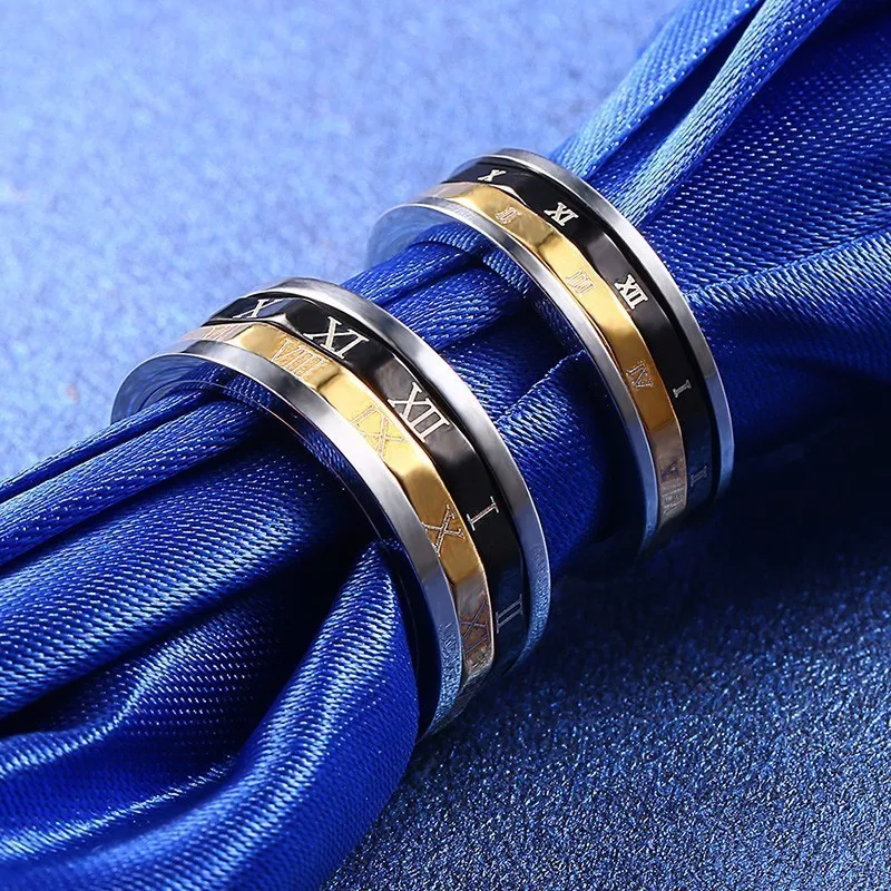 1 шт. серебряное кольцо для влюбленных от RIR из нержавеющей стали золотого черного