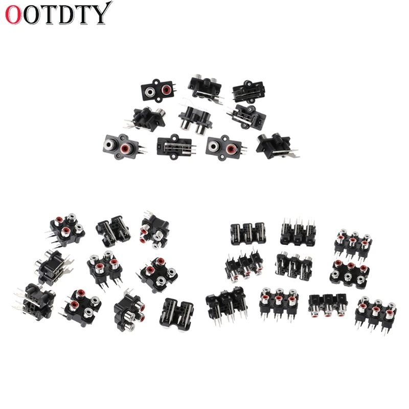 OOTDTY 10 шт. 2/4/6 отверстия RCA гнездовой разъем Стерео Аудио Видео AV