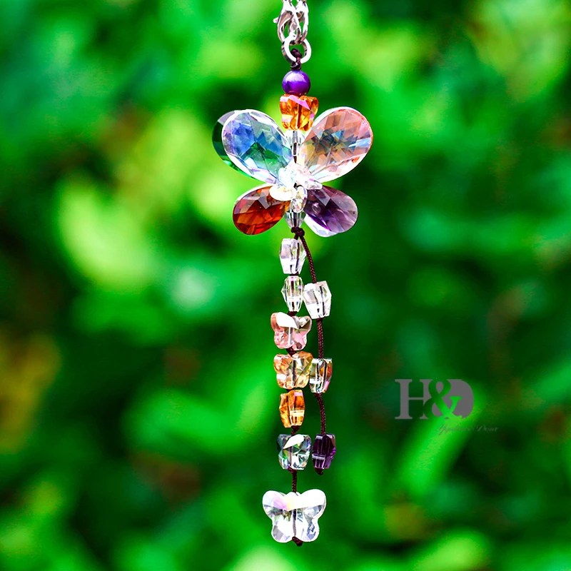 H & D кристаллы украшения люстра Висячие призмы фэншуй Suncatcher Радужная подвеска Maker