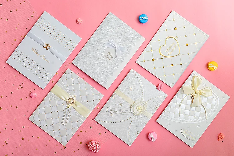 Wedding card with popular luxury jewelry decor designs latest gold and pearl foil invitation cards free shipping | Дом и сад