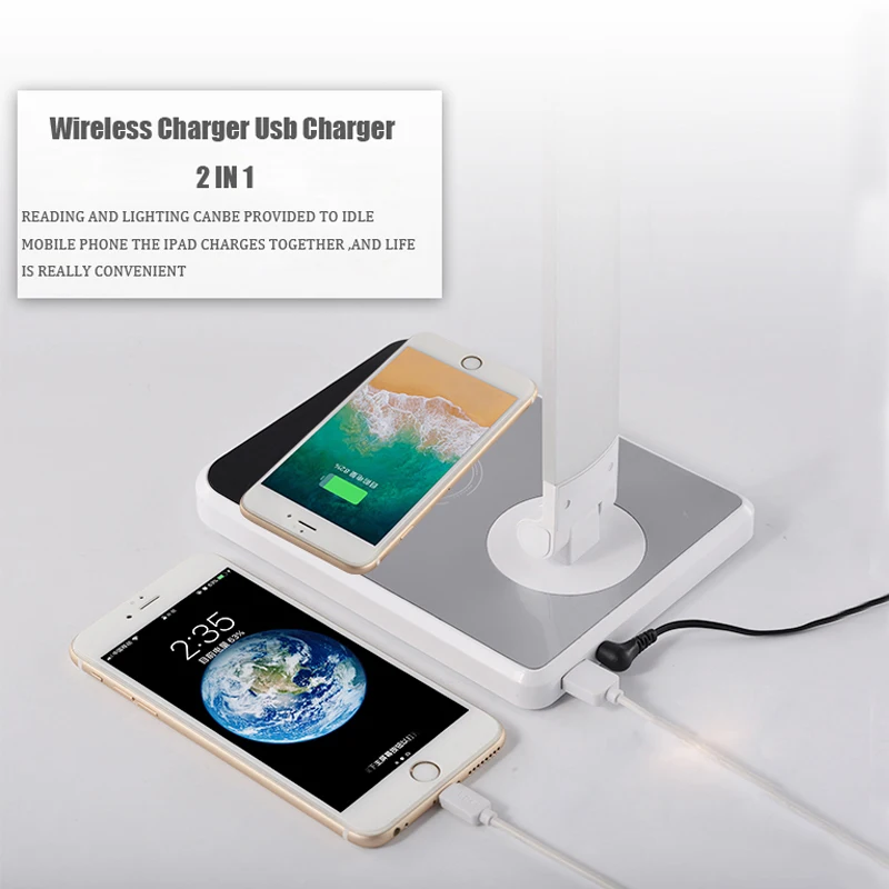 Беспроводной Зарядное устройство светодиодный сенсорный Сенсор USB стол