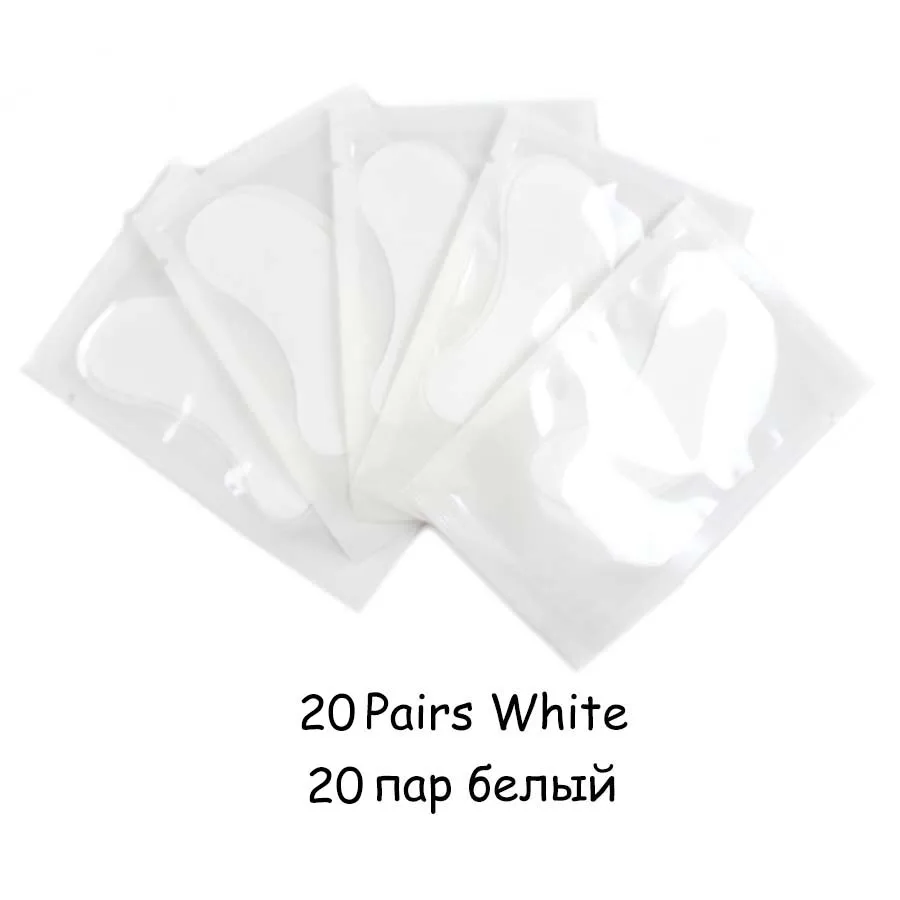 20pairs White 10/20 пар прививки ресниц под глазные накладки для наращивания ресниц наклейки на глаза s бумажные глазные гель-Патчи Наклейки Обертывания ресниц патч - Цвет: 20pairs White