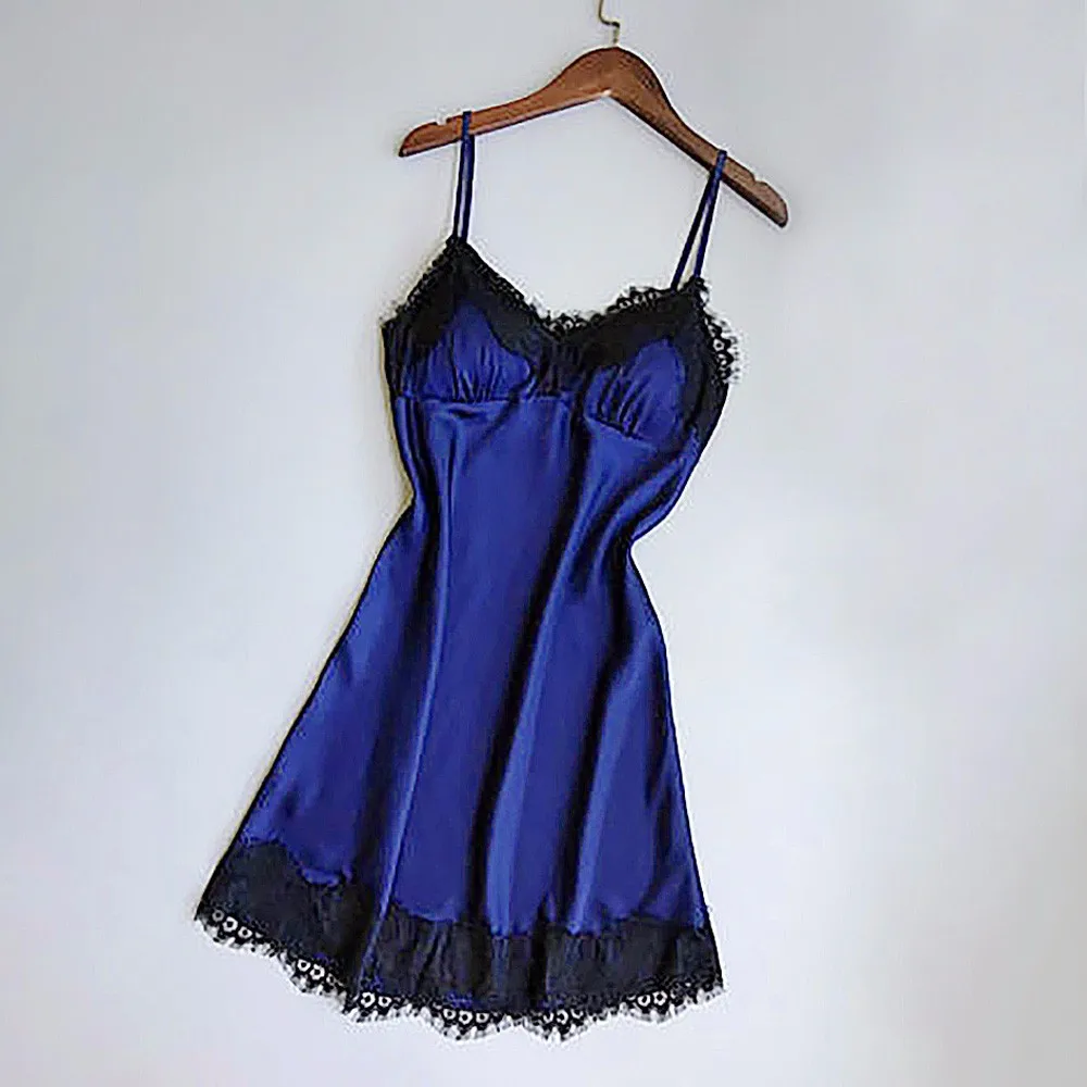 Шелковое кружевное нижнее белье Babydoll ночное для женщин ночная рубашка