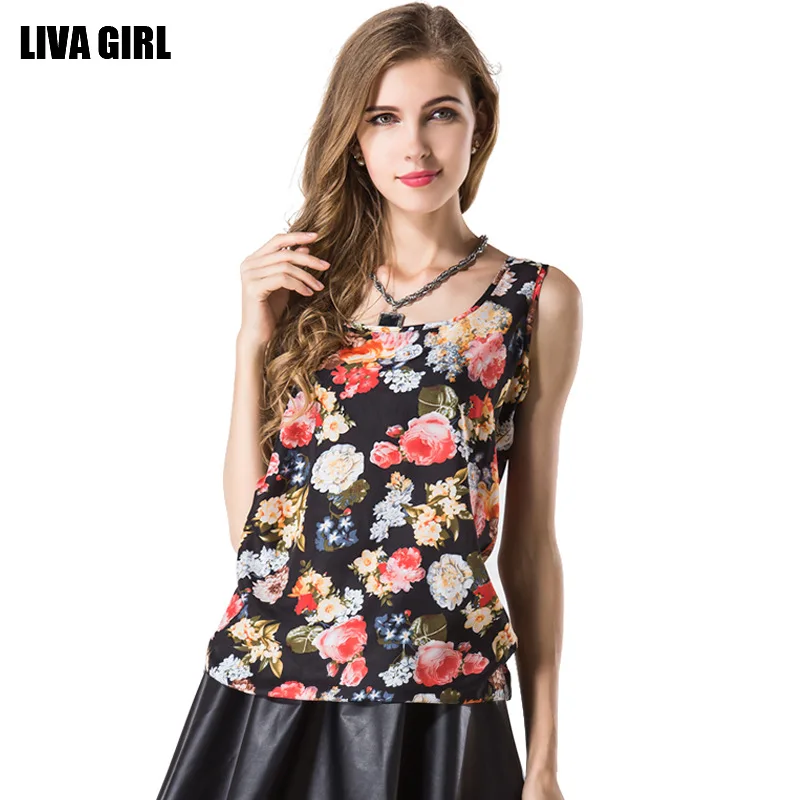 ЛИВА девушка 2017 Лето Безрукавки для женщин шифон Для пикантные Короткие Топ с