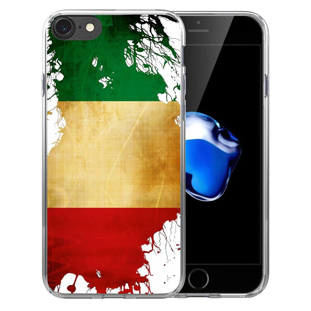 Italy flag clear Soft Transparent Silicone case Cover For iPhone X 8 7 7Plus 6 6S Plus 5 5S SE |