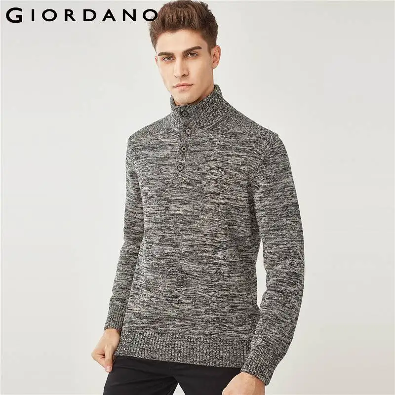 Giordano мужской свитер мужские свитера кабельный вязаный жаккард дизайн с