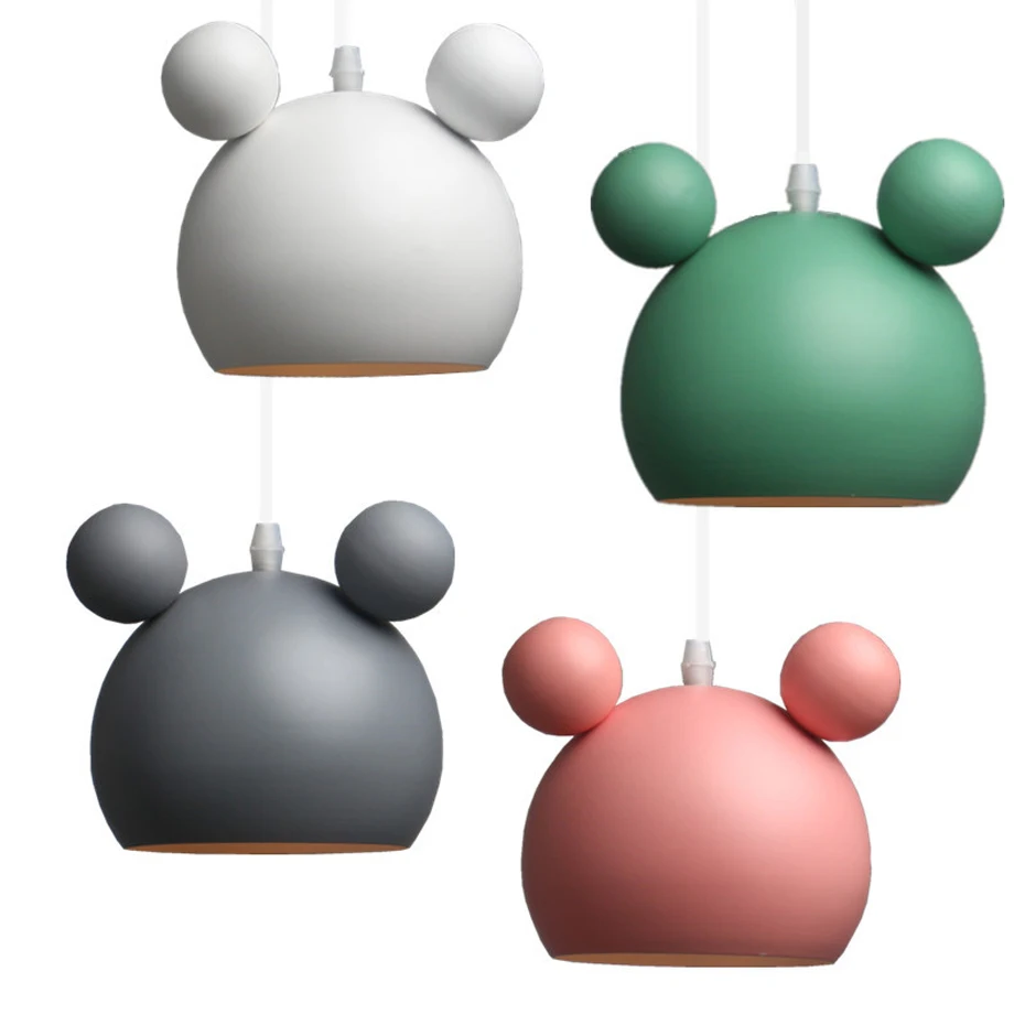 

Personality Creative Panda Iron E27 Hanging Light Modern Macaron Simple Pendant Lamp For Apartment Bedroom Kitchen Restaurant