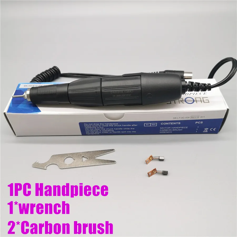 1pc Handpiece 65 Вт Мощный 204 блок управления 35000 об/мин 30 в сильный 210 102л микромотор наконечник Электрический Маникюрный аппарат дрель для ногтей комплект для резки - Цвет: 1pc Handpiece