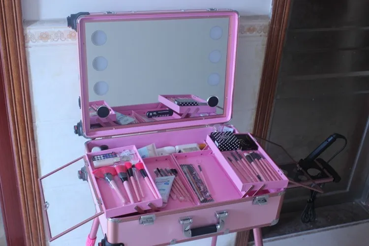 Профессиональный студийный чехол для макияжа со шлейфом и подсветкой