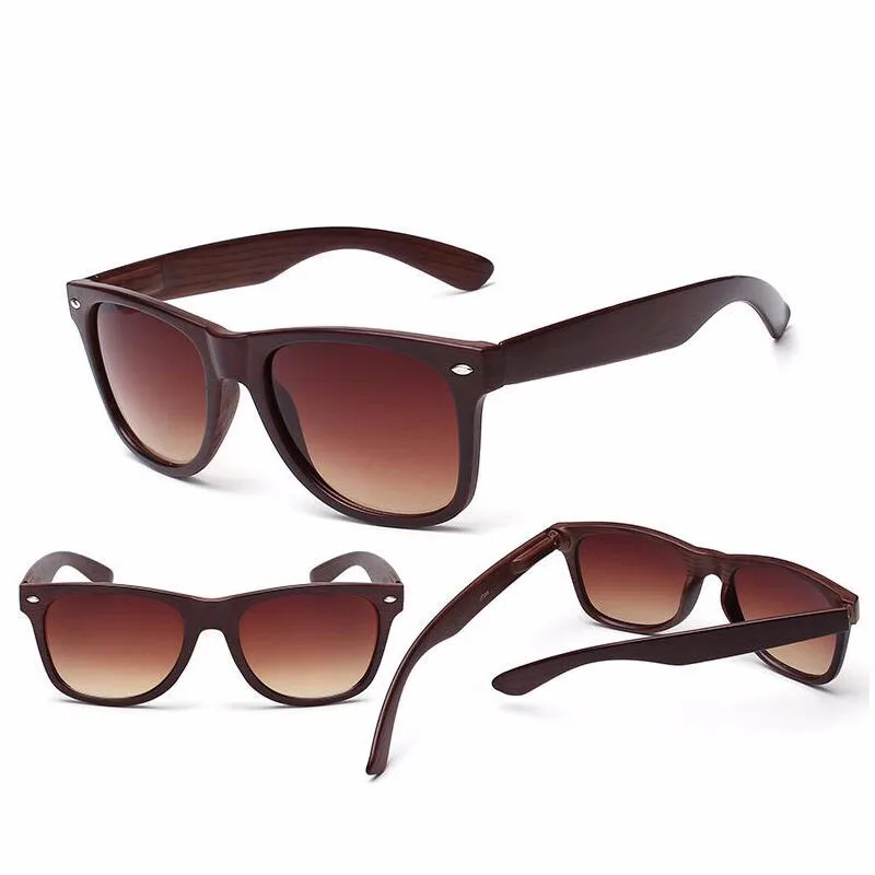 Dokly Retro Wood color Sunglasses Men Women Brand Designer Goggles Gold Mirror Sun Glasses UV400 Shades lunette oculo | Аксессуары для