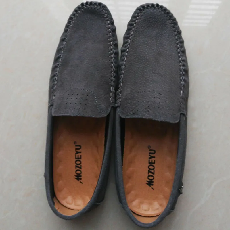 MOZOEYU Brand Fashion Spring Shoes Soft Moccasins Men Loafers High Quality Pig Suede Flats Leather Driving | Обувь