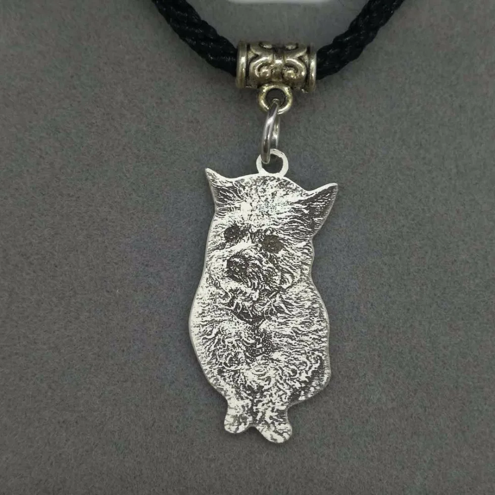 Custom Pet Necklace Portrait Photo Pendant Handmade Dog and Cat Picture Charm Personalized Memorial Jewelry Loss Gift | Украшения и
