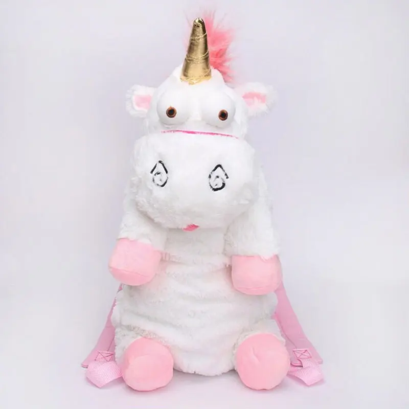 

45cm And 60cm Fluffy Unicorn Plush Shoulders Bag Animal Soft Stuffed Plush Backpack Bag For Children Gift