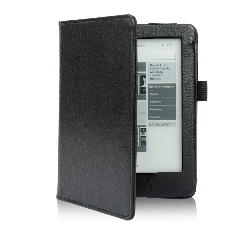 Тонкий чехол книжка Solque из искусственной кожи для Kobo Glo HD Магнитный флип s e Reader