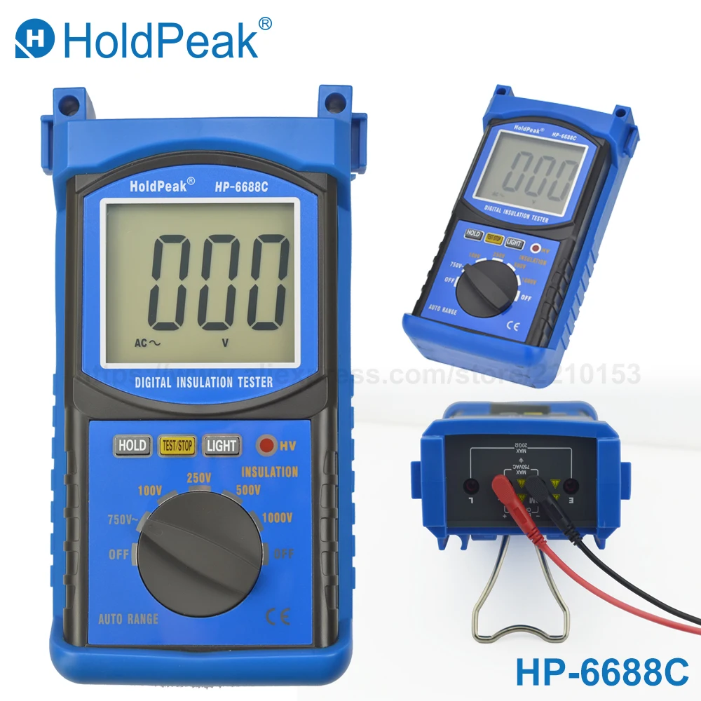 Цифровой мегомметр HoldPeak 6688C тестер сопротивления изоляции Электрический