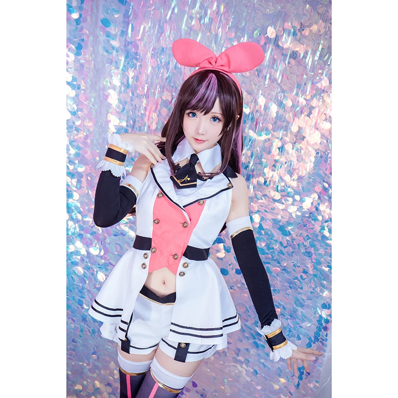 ROLECOS Kizuna AI Косплей головные уборы 65 см/25 6 дюйма длинные коричневые розовые