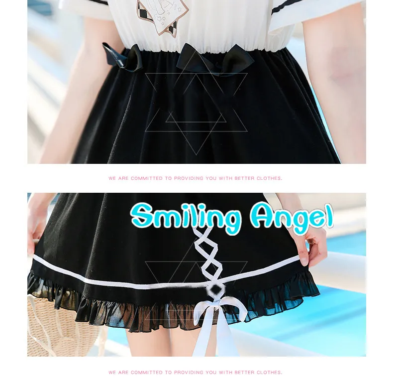 Japanese Rabbit Girl Skirt Stitching Dresses Poker Soft Daily Student Academic Style | Тематическая одежда и униформа