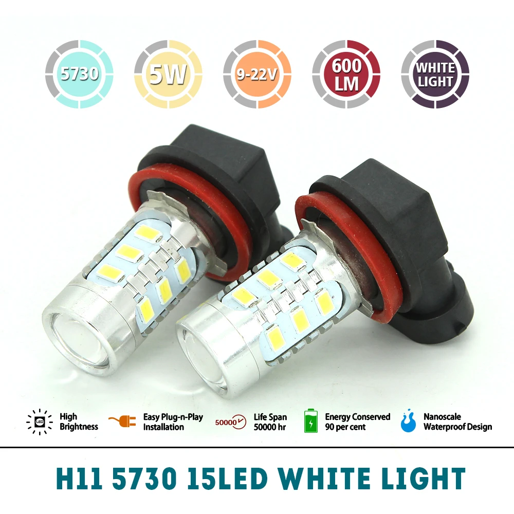 Modifygt H8 H9 H11 стробоскоп светодиодный 5730 15 Светодиодный 7 5 Вт Противотуманные фары