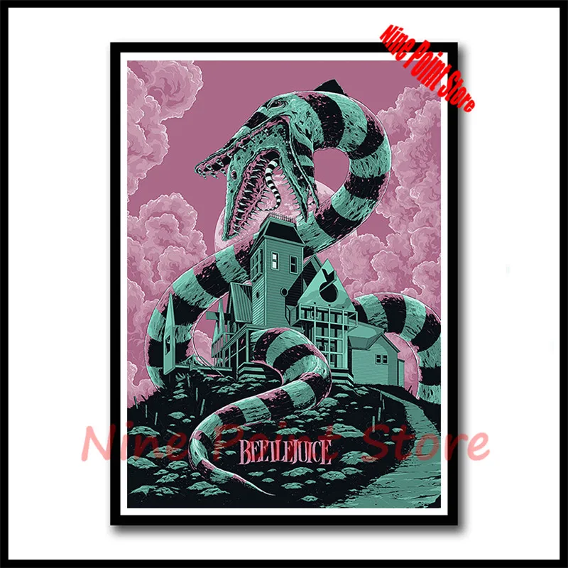 Classic horror film Beetlejuice Coated paper Poster Home Wall Decor Paingting Sticker Bar Children Room 42*30cm | Дом и сад