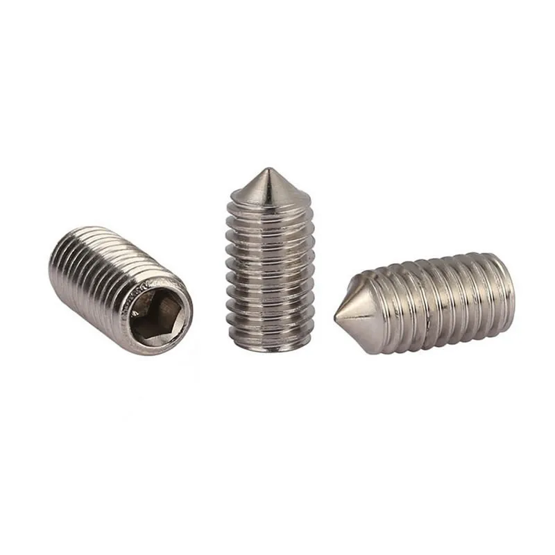 Набор шестигранных винтов из нержавеющей стали DIN914 100 шт./лот с конусной точкой M4