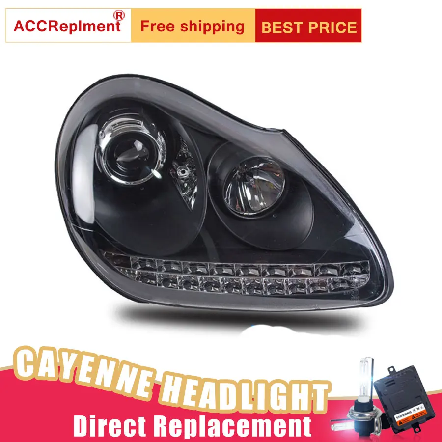 

2Pcs LED Headlights For Porsche Cayenne 2004-2006 led car lights Angel eyes xenon HID KIT Fog lights LED Daytime Running Lights