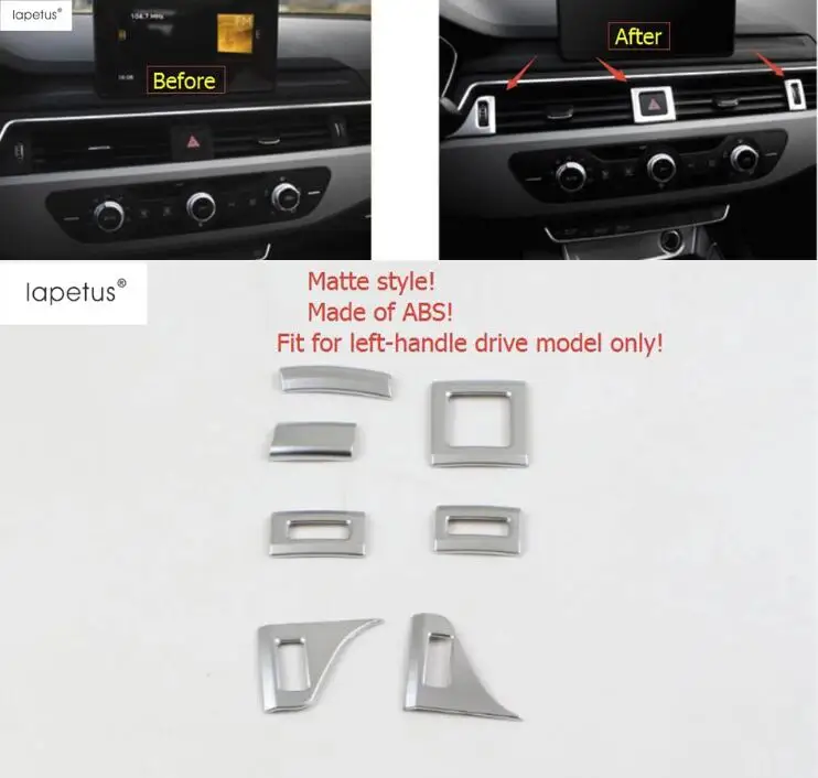 

Lapetus Accessories For Audi A5 A4 B9 Sedan / Avant / Allroad Quattro 2016 - 2020 Front Air Condition AC Vent Outlet Cover Trim