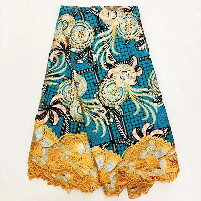 

African ankara Lace Fabric Wax water soluble Embroidered High New Arrival French Lace Fabrics For Women Dress 6yards/lot
