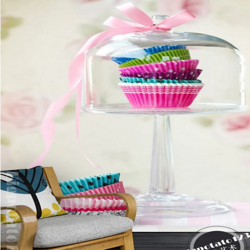 Вкусные Красочные цветы крем торт Фотография обои десерт магазин вход прихожей |